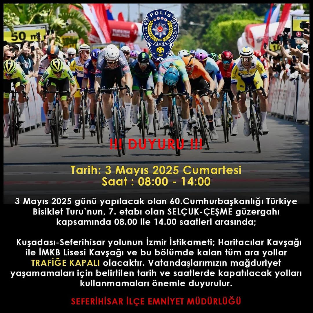 İlçe Emniyet Müdürlüğü'nden 3 Mayıs için trafiğe kapalı yol uyarısı 1 IMG 20250430 WA0020