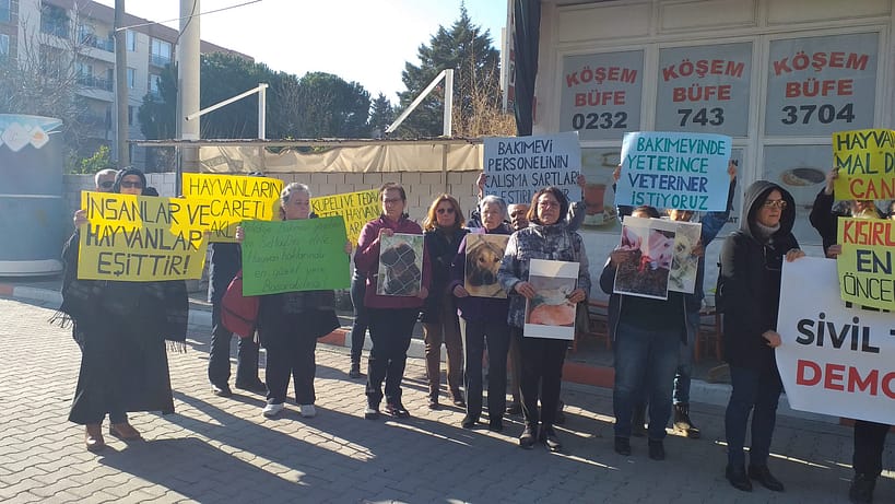 Hayvan Dostları Seferihisar Belediyesi Önünde Hayvan Hakları için toplandı 2 20200103 150618 scaled