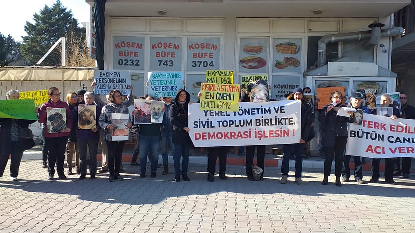 Hayvan Dostları Seferihisar Belediyesi Önünde Hayvan Hakları için toplandı 3 20200103 150151 scaled